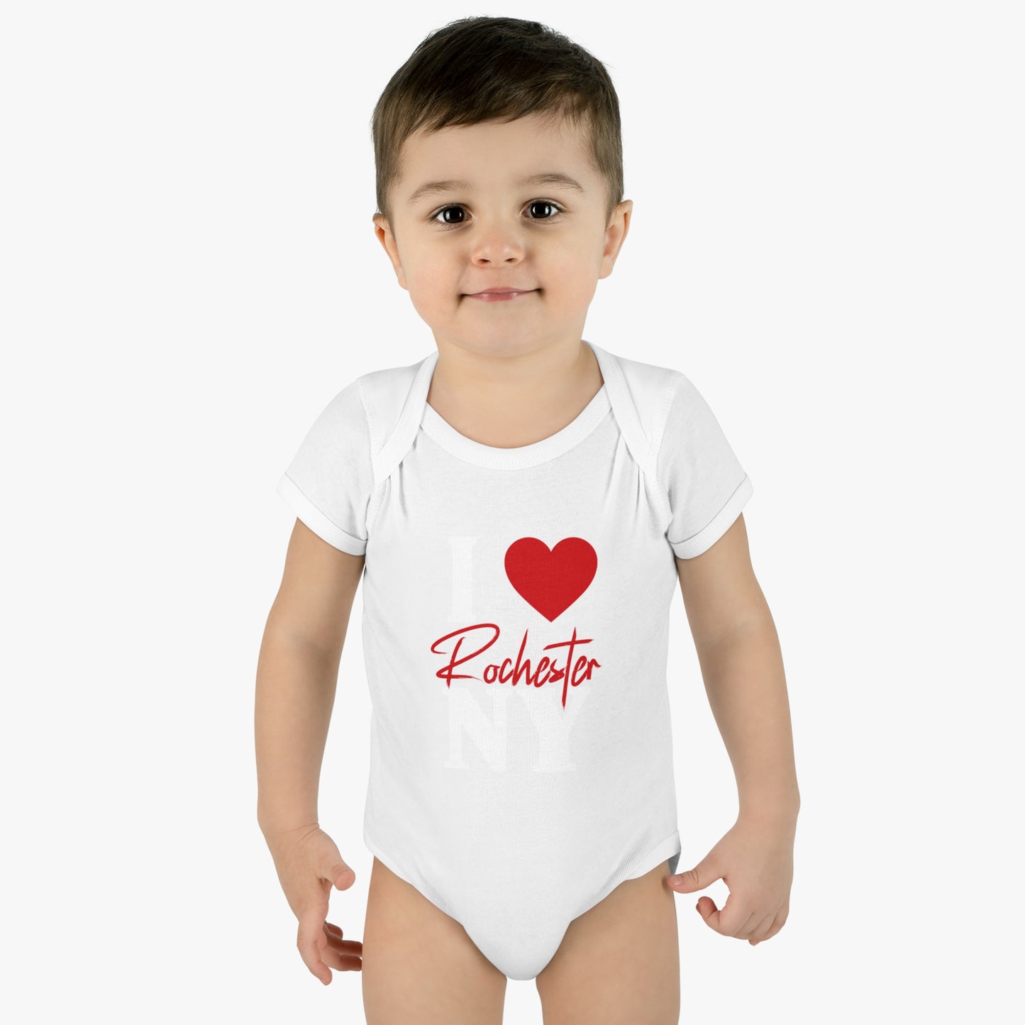 I Love Rochester Baby Bodysuit