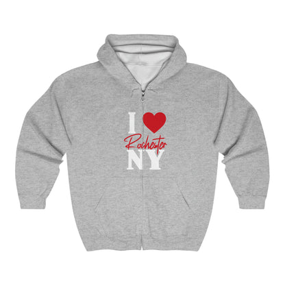 I Love Rochester NY Zip Hoodie