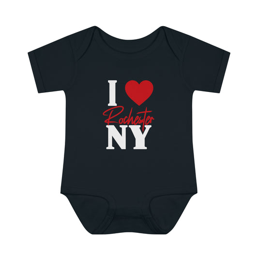 I Love Rochester Baby Bodysuit